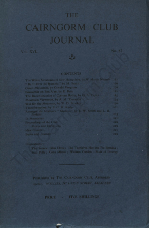 The Cairngorm Club Journal No 87 cover
